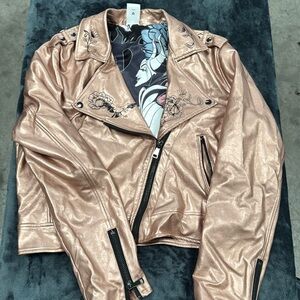 COPY - DISNEY Maleficent Sleeping Beauty rose gold faux leather jacket